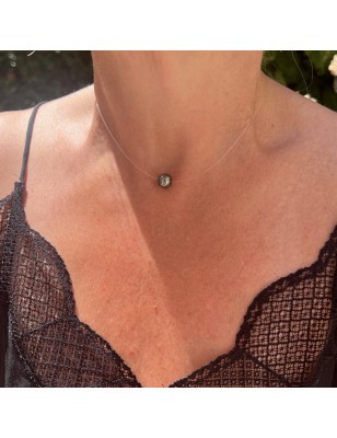 Mārie - Collier Invisible Perle de Tahiti Peacock de 8.80mm