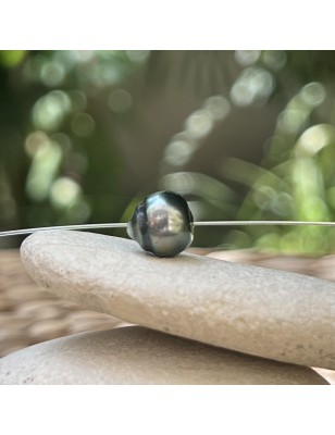 collier femme perle de Tahiti - perle sur fil transparent en collier