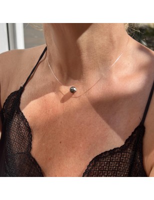 Women's Tahitian Pearl Necklace – Tahitian Pearl on Transparent Thread