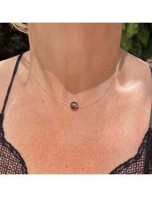 Women's Tahitian Pearl Necklace – Tahitian Pearl on Transparent Thread