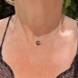 Mārie - Invisible Necklace with 8.25 mm Peacock Tahitian Pearl