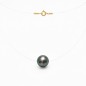 Collier Invisible Perle de Tahiti Ronde - Or 18 Carats