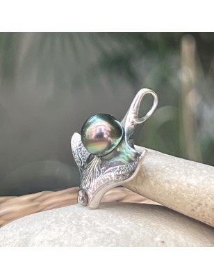 tarif pendentif homme perle noire de tahiti prix - raie manta bijou perles tahitiennes