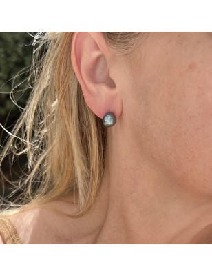 Tahiti pearl ear studs price - earrings with cultured tahitian pearls