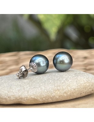 Tahiti pearl ear studs price - earrings with cultured tahitian pearls