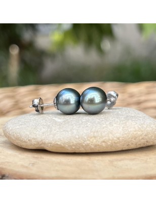 Tahiti pearl ear studs price - earrings with cultured tahitian pearls