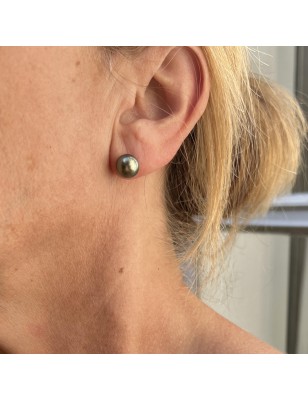 Orecchini Mahana Ura | Perle di Tahiti Verde Oliva AAA