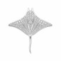 Manta Ray Pendant with Natural Diamonds – 18K White Gold