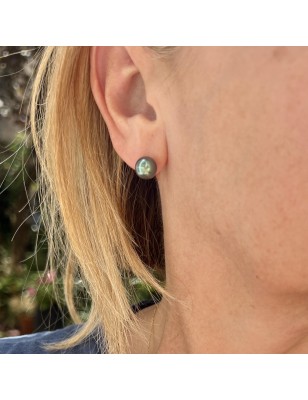 Éclatante – Orecchini con Perle di Tahiti Blu Indaco – Oro 18 Carati