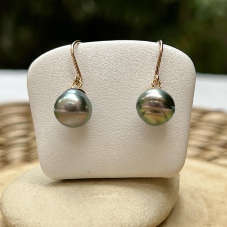 Boucles oreilles dorées avec une perle de Tahiti brillante prix
