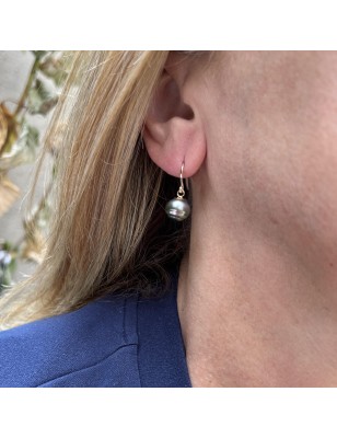 Moana Aurea - Gold-Filled Earrings with Linden Tahitian Pearls