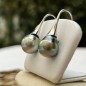 Boucles d'Oreilles Pendantes Perles de Tahiti Peacock de 11.12mm