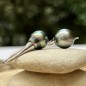 Boucles d'Oreilles Pendantes Perles de Tahiti Peacock de 11.12mm