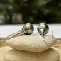 Boucles d'Oreilles Pendantes Perles de Tahiti Peacock de 11.12mm