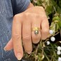 Hina - Bague Acier Doré et Perle de Tahiti Peacock