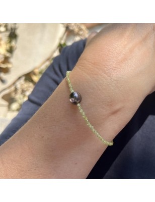 perle de Tahiti en bracelet avec des péridots prix
