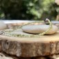 Te Hana - Bracelet en Péridots et Perle de Tahiti Violine