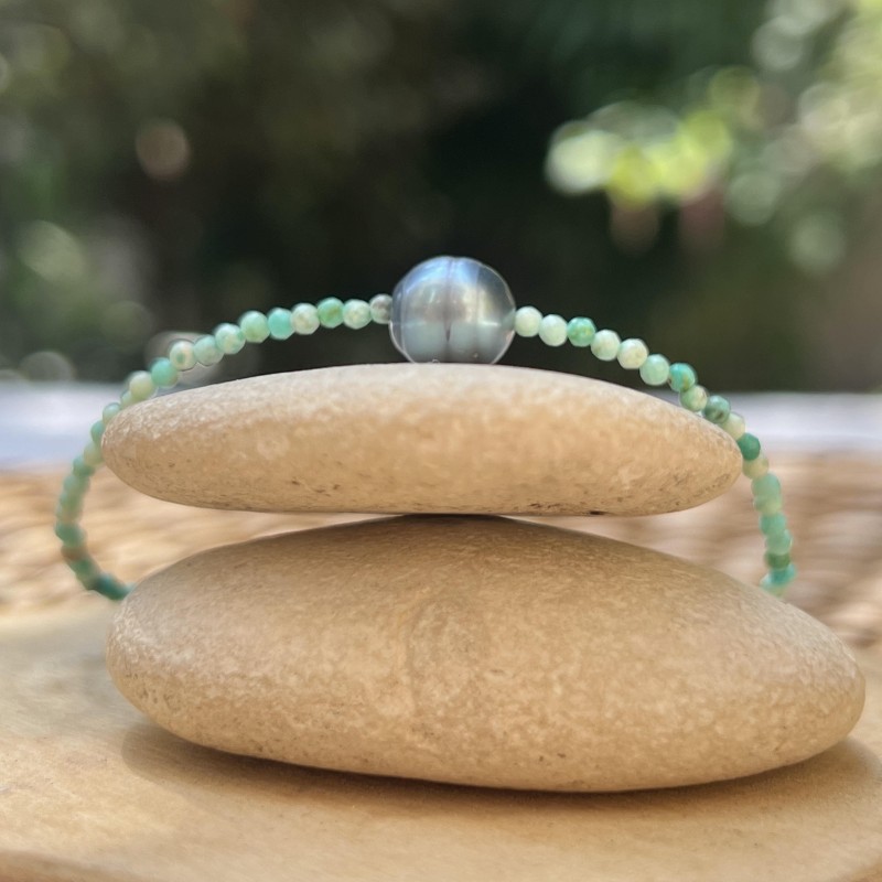 Turquoise and Blue Tahitian Pearl Bracelet