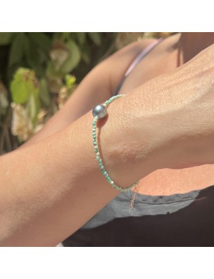 Turquoise and Blue Tahitian Pearl Bracelet