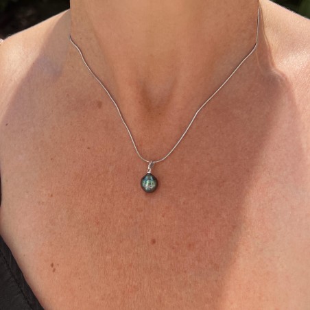 Teiva – Colgante con Perla de Tahití Azul Ultramar de 9,50 mm