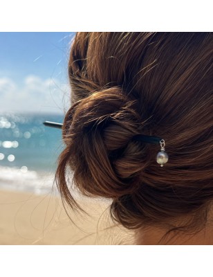 Mana Hair Pin – Épingle à Cheveux en Bois & Perle de Tahiti