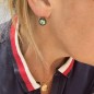 Tiareva - Boucles Oreilles Or 750 Perles de Tahiti Vert Pistache 9.77mm