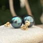 Tiareva - Pendientes de Oro de 18 Quilates con Perlas de Tahití Outre-mer