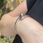 ロジウム仕上げシルバーブレスレット グレーブルー タヒチ黒蝶真珠 ロジウム仕上げシルバーブレスレット グレーブルー タヒチ黒蝶真珠