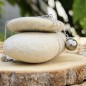 Collier Cravate en Argent Rhodié & Perle de Tahiti Vert Tilleul