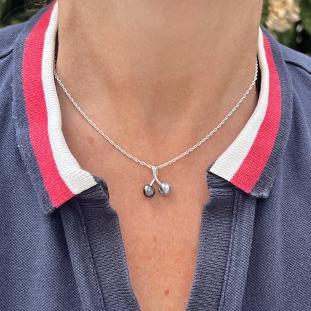 Cherry - 0,19 gram Keshis Rhodium Silver Pendant