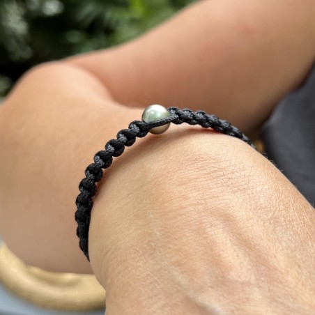 Pulsera Hombre Perla de Tahití Verde Agua - 8.90mm