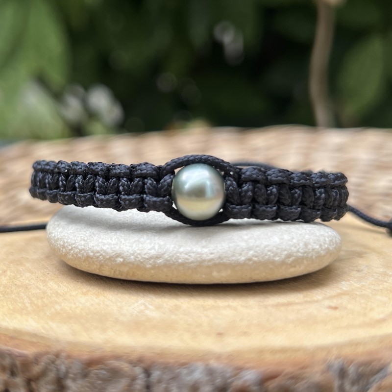 Men's Bracelet Tahitian Green Water Pearl - 8.90mm Men's Bracelet Tahitian Green Water Pearl - 8.90mm