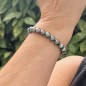 Moerava - Pulsera 21 Perlas de Tahití Ovaladas Pavo Real y Grises