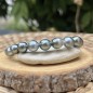 Moerava - Bracelet 21 Tahitian Circled Pearls Gray-blue