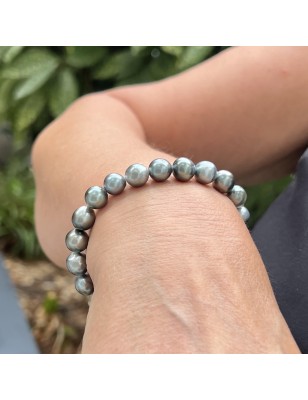 Moerava - Bracelet 21 Tahitian Circled Pearls Gray-blue