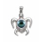 Honu Nui -  Pendentif Homme en or 18 carat Tortue et Perle de Tahiti