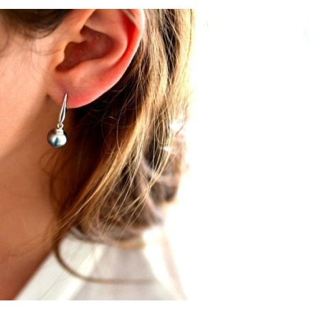 Tahitian Pearls sterling silver earrings